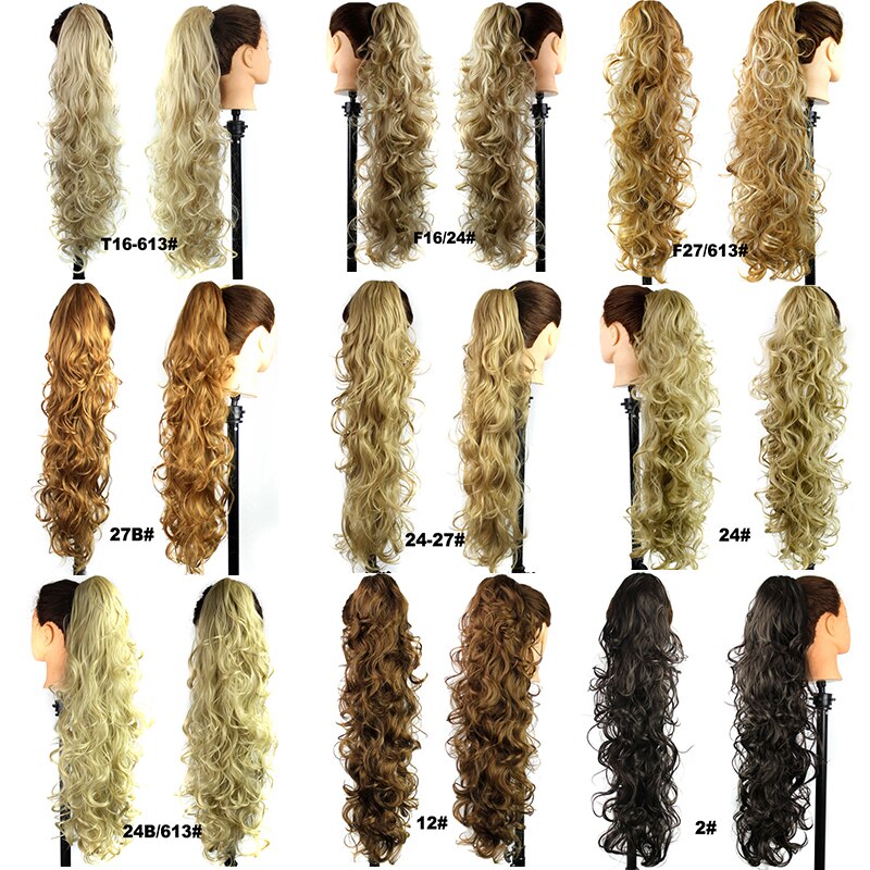 Synthetic Long Wave Ponytail 28 Inch Claw Clip In Hairpieces For Women PonyTail Natural Fake Hair Hairpiece Heat Resistant