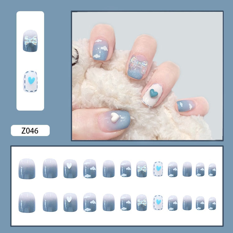 24Pcs/Set 3D Butterfly Bow Bride Fresh and Elegant White Wear DIY Manicure Nail Art Tools