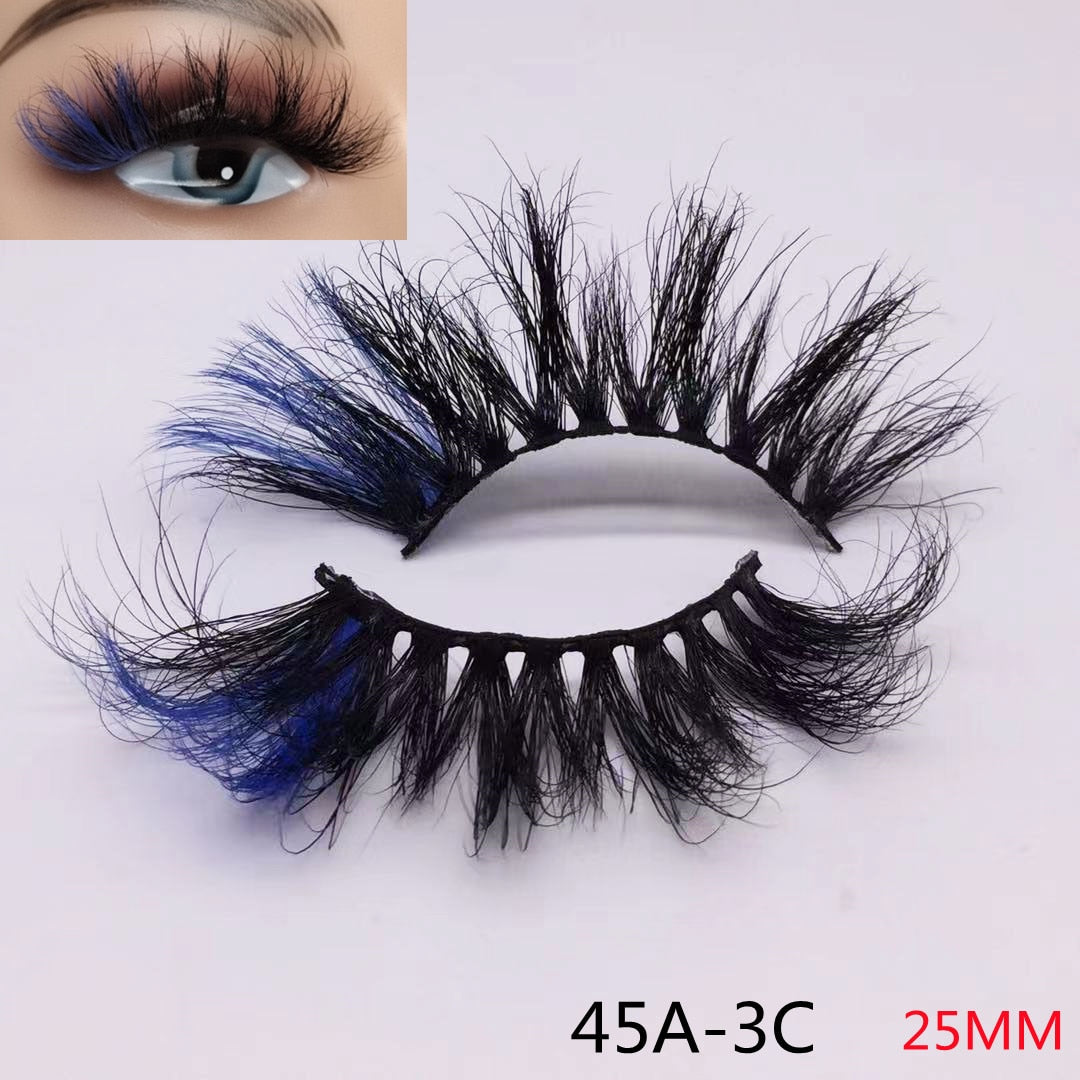 Rainbow Eye Lashes Cruelty Free Silk Lace Colored Eyelashes Dramatic Makeup Beauty Purple/pink/blue Cilias ombre eyelashes