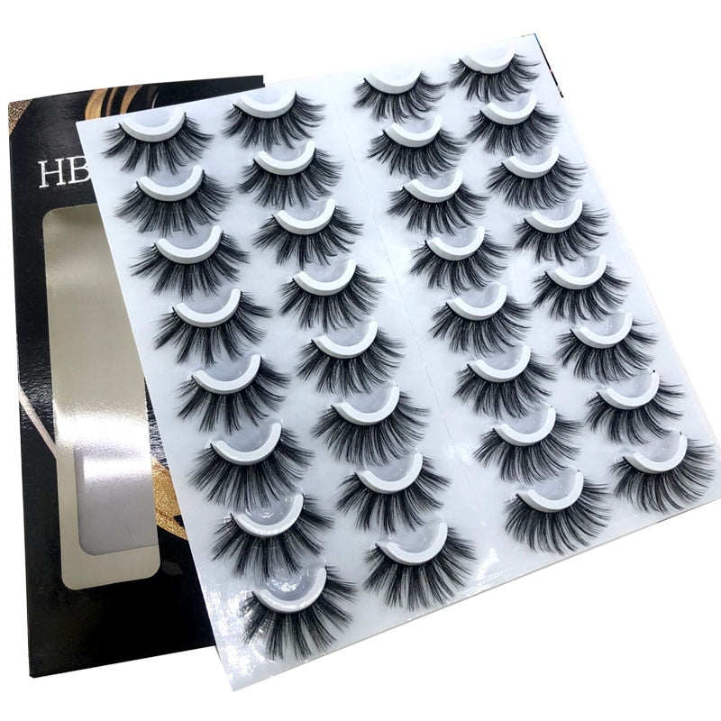 16 Pairs 3D Mink Lashes Natural False Eyelashes Dramatic Volume Fake Lashes Makeup Eyelash Extension Silk Eyelashes