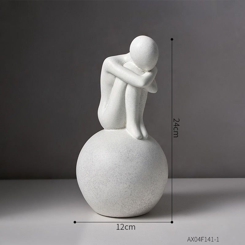 Abstract Sculpture Figurines for Interior Home Decoration Accessories Modern Decorative Figures House Decoration Office Decor
