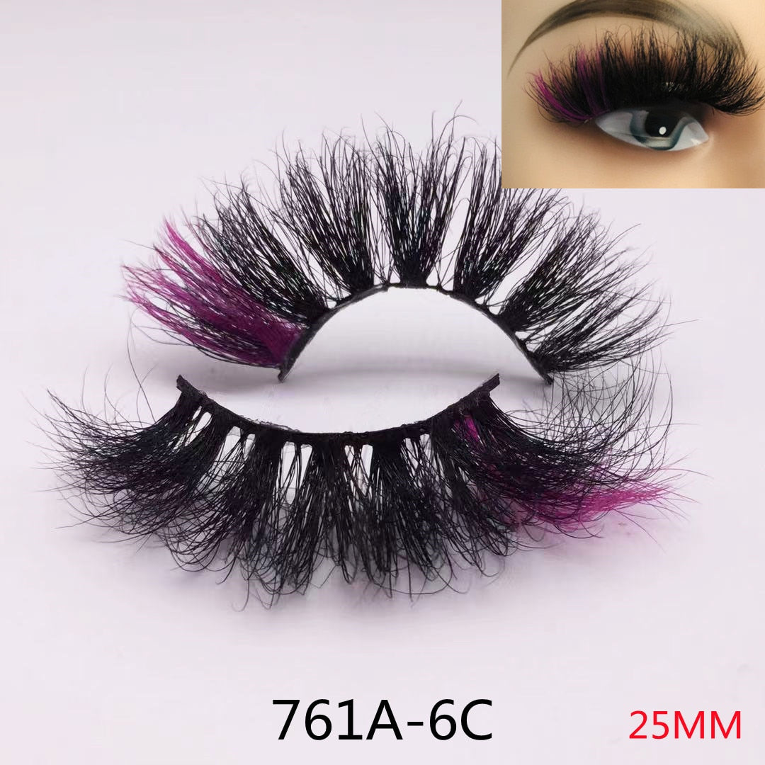Rainbow Eye Lashes Cruelty Free Silk Lace Colored Eyelashes Dramatic Makeup Beauty Purple/pink/blue Cilias ombre eyelashes