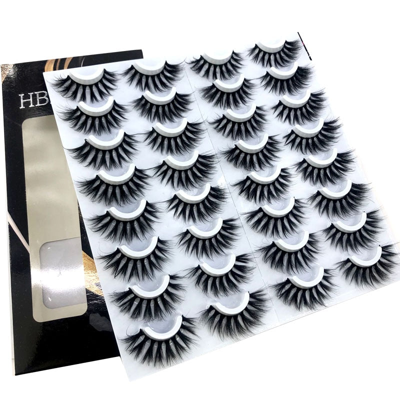 16 Pairs 3D Mink Lashes Natural False Eyelashes Dramatic Volume Fake Lashes Makeup Eyelash Extension Silk Eyelashes