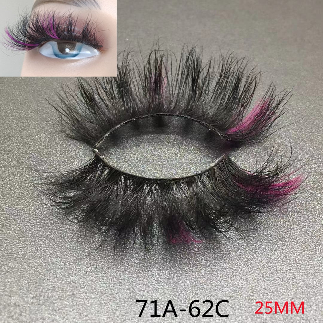 Rainbow Eye Lashes Cruelty Free Silk Lace Colored Eyelashes Dramatic Makeup Beauty Purple/pink/blue Cilias ombre eyelashes