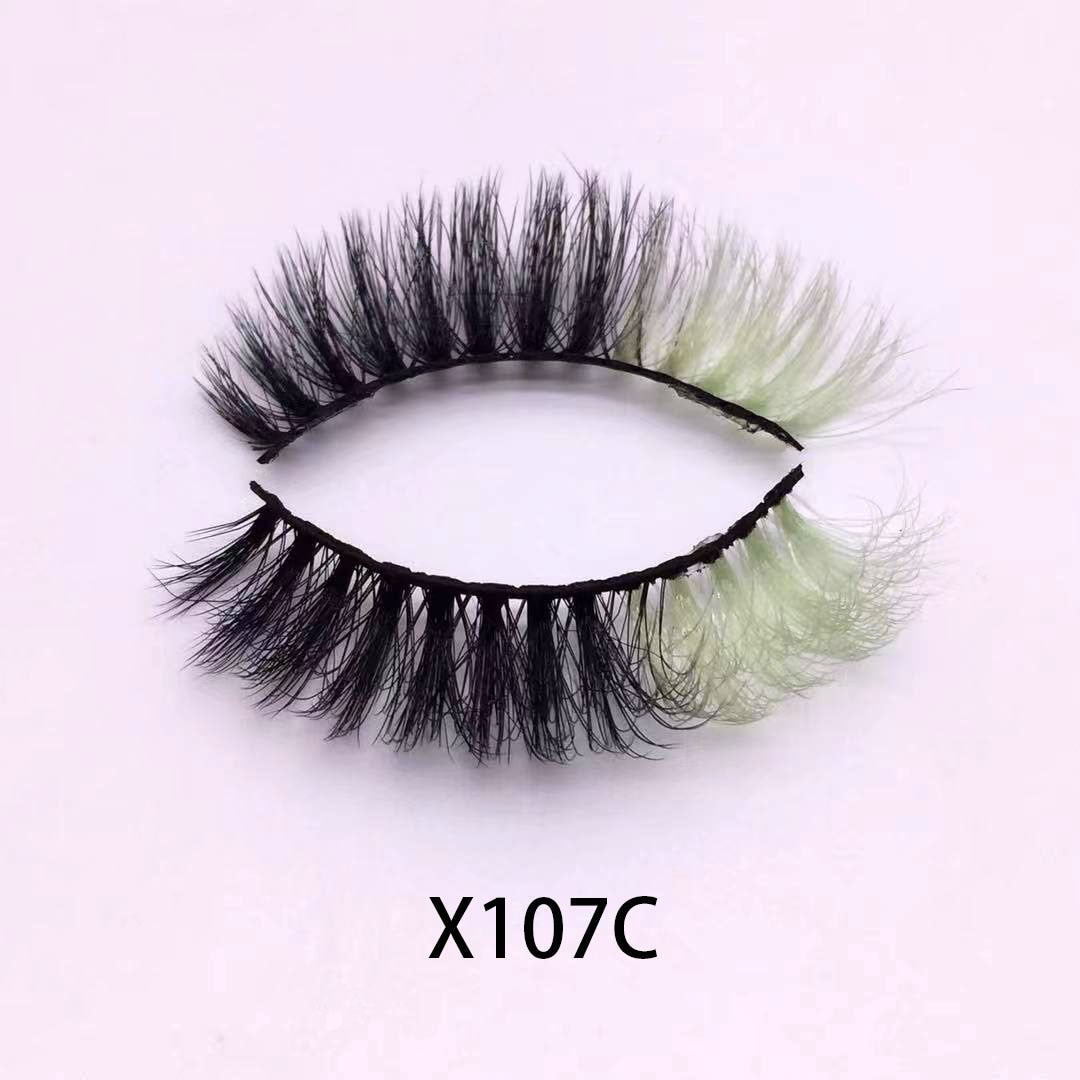 3D Color False Lashes Natural Long Colorful Eyelashes Dramatic Party Colored Lashes for Cosplay Halloween