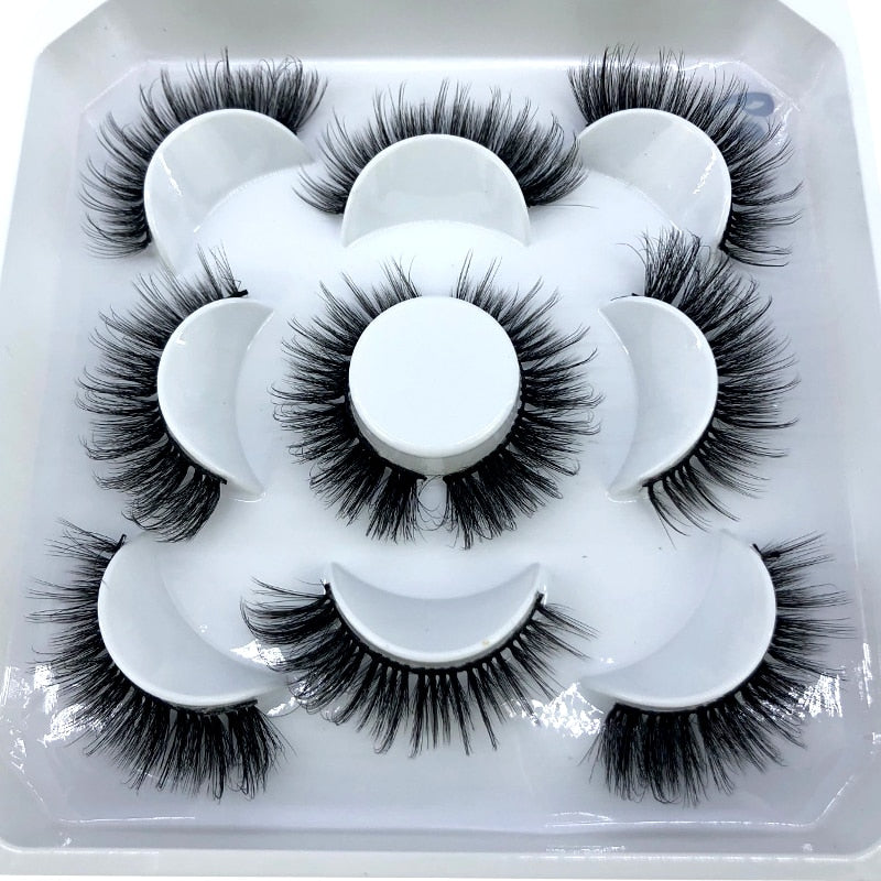 5 pairs 8-25mm natural 3D false eyelashes fake lashes Mink Lashes extension