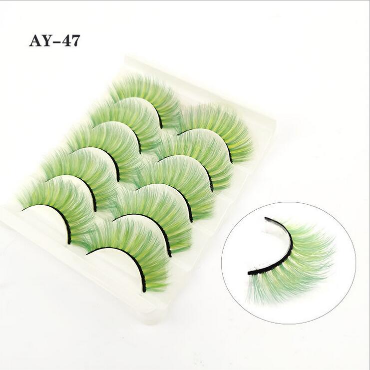 5 Pairs 8-25mm 3d Mink Colorful Dramatic fake Lashes Wispy Natural long Mink Lashes False Eyelashes