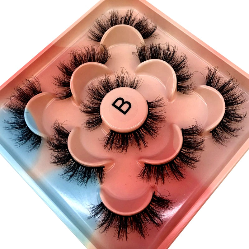 5 Pairs 3D Mink Lashes Natural Mink False Eyelashes Dramatic Volume Fake Eyelash Extension Faux Cils