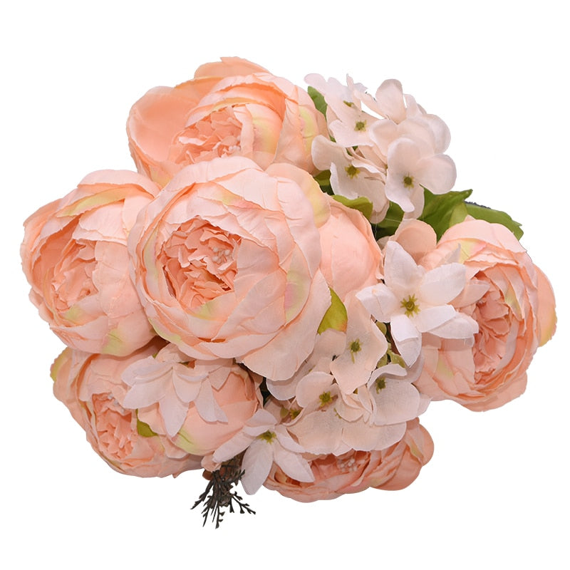 1 Bunch European Artificial Peony Flowers Silk Fake Flowers Wedding Party Home Decoration Flower Bouquet Wreath DIY