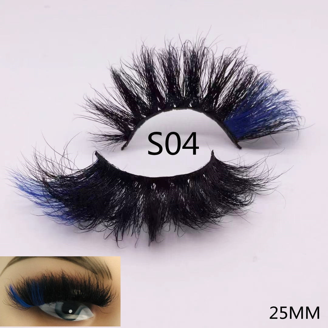 3D Mixed Color Mink Lashes Beauty Natural Individual Eyelashes Fluffy Lash Extension mix pink blue dramatic lash