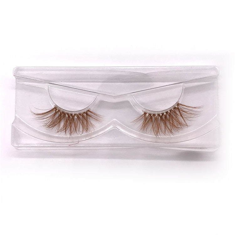 BLONDE 3D mink fake lashes natural individual brown false eyelashes makeup 15 25mm lash extension