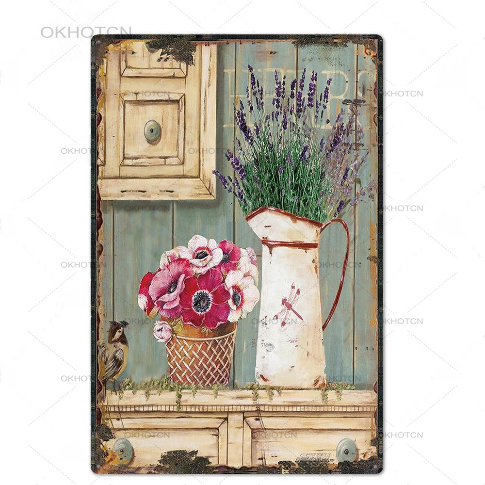 Garden Rules Metal Sign Vintage Metal Plaque Plates Decor For Pub Bar Home Wall Decor Tin Signs Flower Poster
