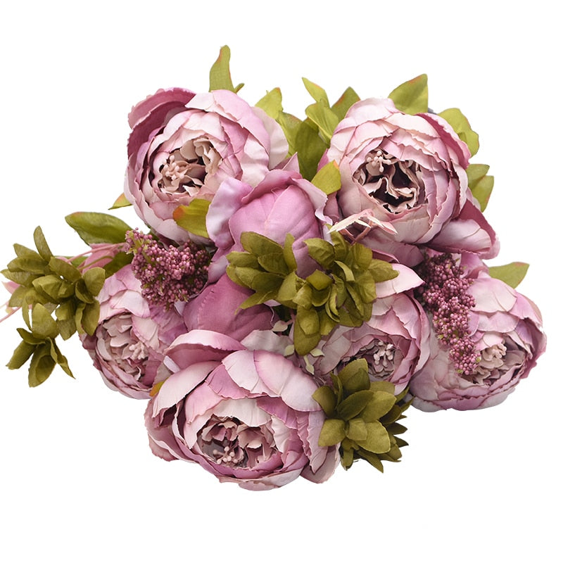  European Artificial Peony Flowers Silk 