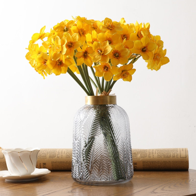 6pcs/Lot Home Artificial Simulation Narcissus Flower Living Room Window Decor Fake Flowers Decor