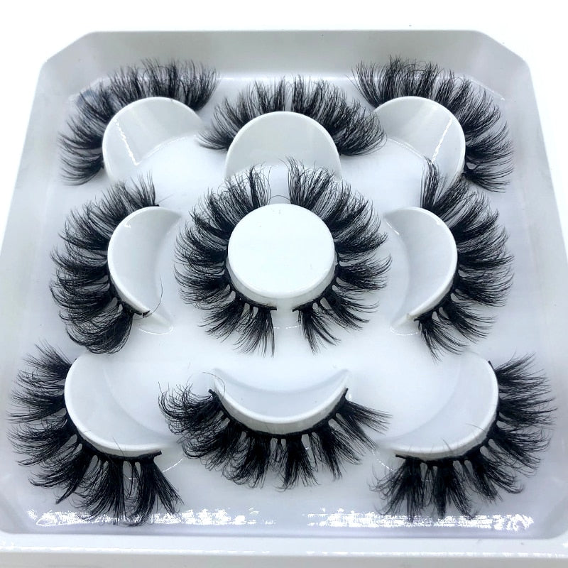 5 pairs 8-25mm natural 3D false eyelashes fake lashes Mink Lashes extension