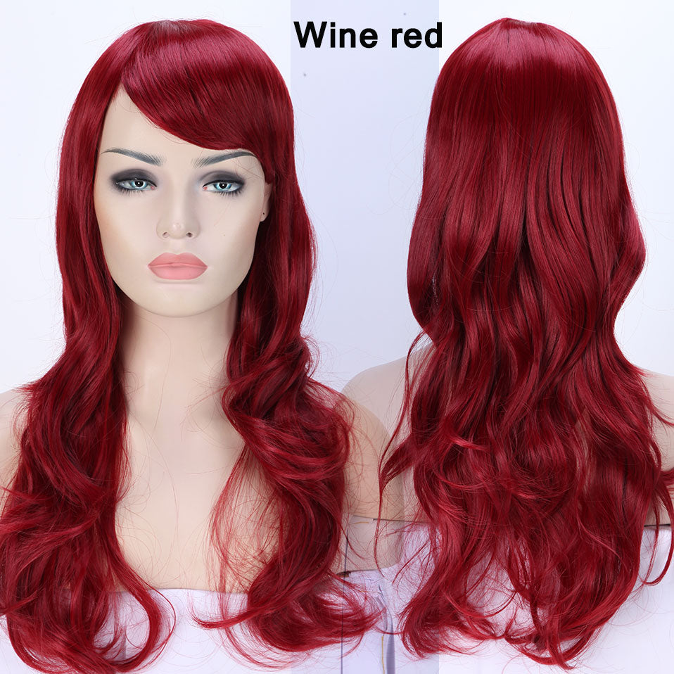 S-noilite Synthetic 28colors 22inch Loose Wave Wigs Halloween Cosplay Wig Blue Red Pink Grey Purple Hair Cosplay