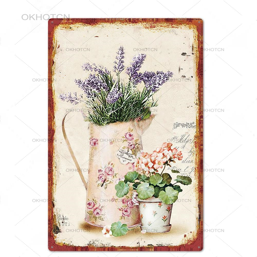 Garden Rules Metal Sign Vintage Metal Plaque Plates Decor For Pub Bar Home Wall Decor Tin Signs Flower Poster