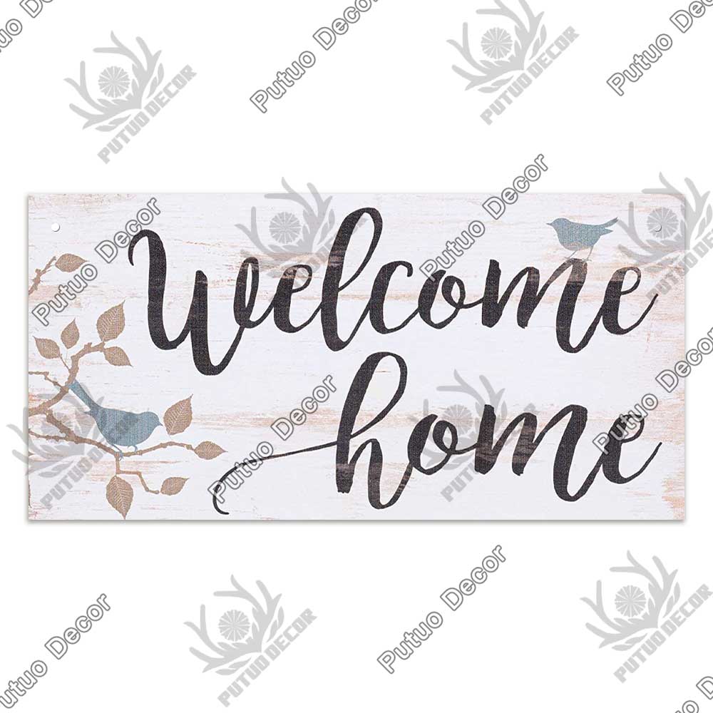 Putuo Decor Home Wooden Signs Family Wood Wall Plaque Wood Art Home Decor for Friendship Wooden Pendant Home Wall Decoration