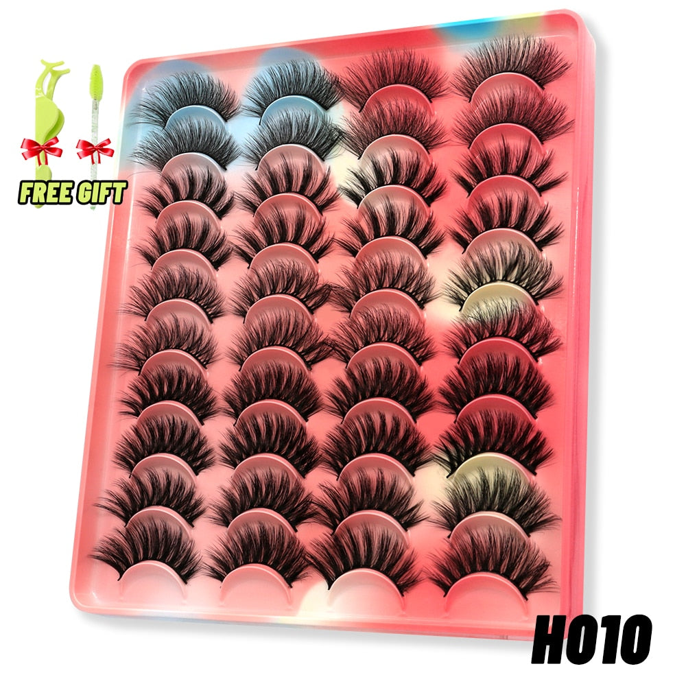 Eyelashes 3D Mink Lashes Fluffy Soft Wispy Natural Cross Eyelash Extension Reusable Lashes Mink False Eyelashes