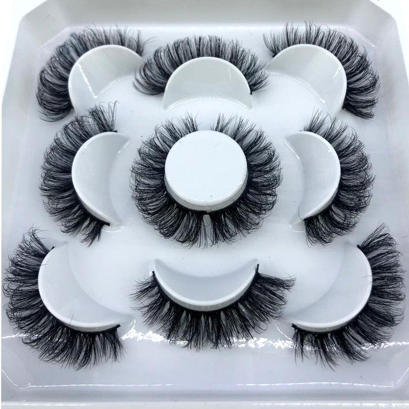 5 pairs 8-25mm natural 3D false eyelashes fake lashes Mink Lashes extension