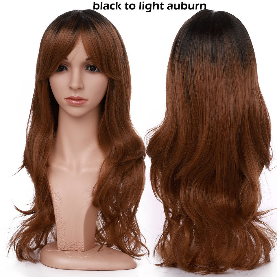 S-noilite Synthetic 28colors 22inch Loose Wave Wigs Halloween Cosplay Wig Blue Red Pink Grey Purple Hair Cosplay