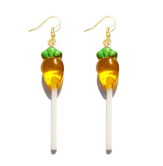 Resin Lollipop Drop Earrings Jewelry Custom Made Handmade Cute Cotton Candy