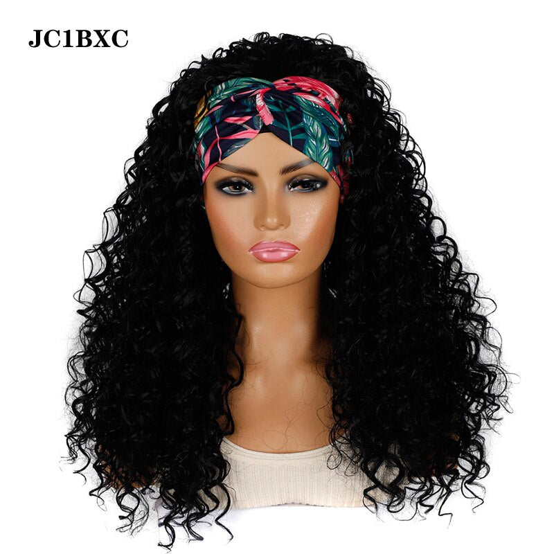 Headband Wig Synthetic Yaki Straight Hair Wigs With Hairband Natural Kinky Straight Wig Daily Use