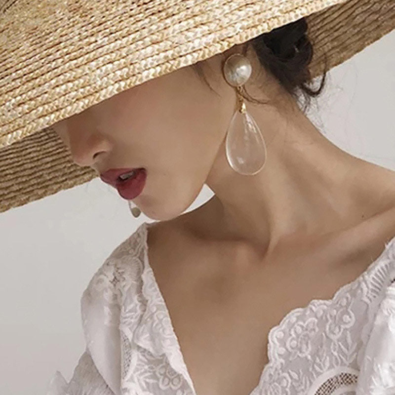 Big waterdrop dangle pearl earring jewelry
