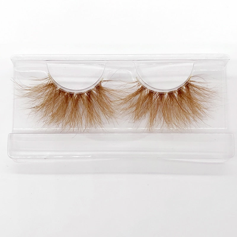 BLONDE 3D mink fake lashes natural individual brown false eyelashes makeup 15 25mm lash extension
