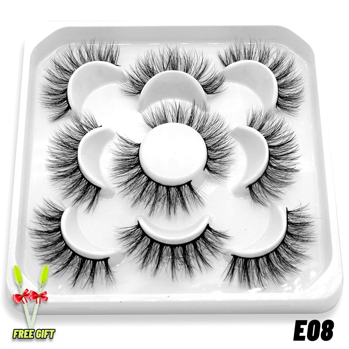 5 Pairs 3D Mink Lashes Natural Eyelashes Dramatic False Eyelashes Faux Cils Fake Eyelashes