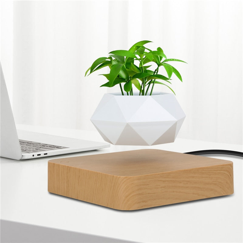 Levitating Air Bonsai Pot Rotation Flower Pot Planters Magnetic  Suspension Floating Pot Potted Plant Home Decor