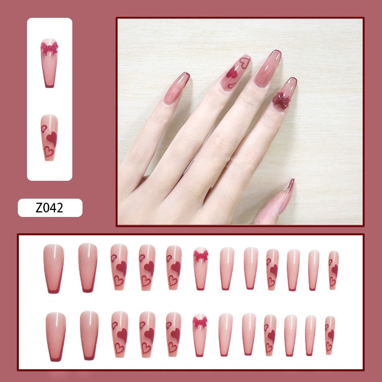 24Pcs/Set 3D Butterfly Bow Bride Fresh and Elegant White Wear DIY Manicure Nail Art Tools
