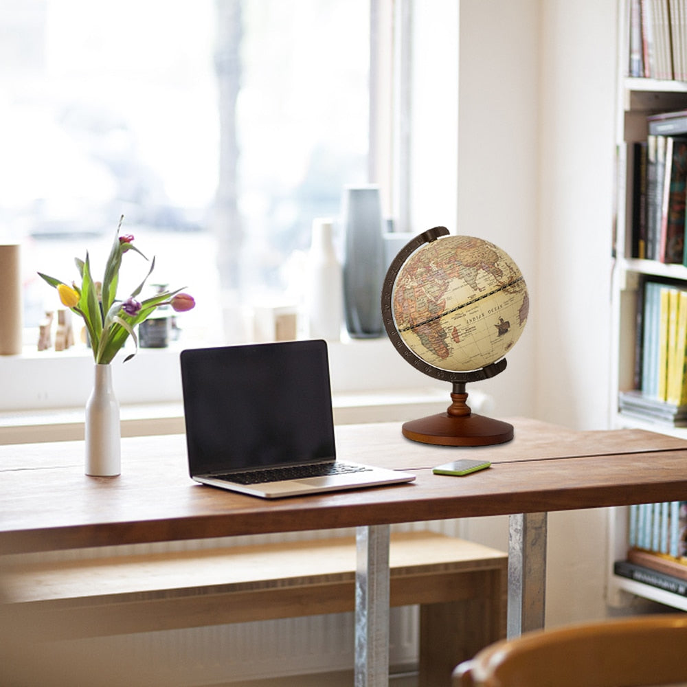 World Globe Mapa Home Decor Accessories Globe Earth  5 Inch Vintage Wooden Globe World Map Geography