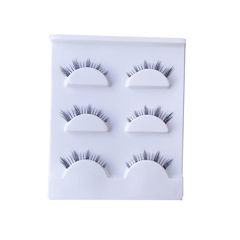 3 Pairs False Eyelashes Japanese Handmade Natural Lower Eyelashes Japanese Eye Tail Lengthened Short Nude