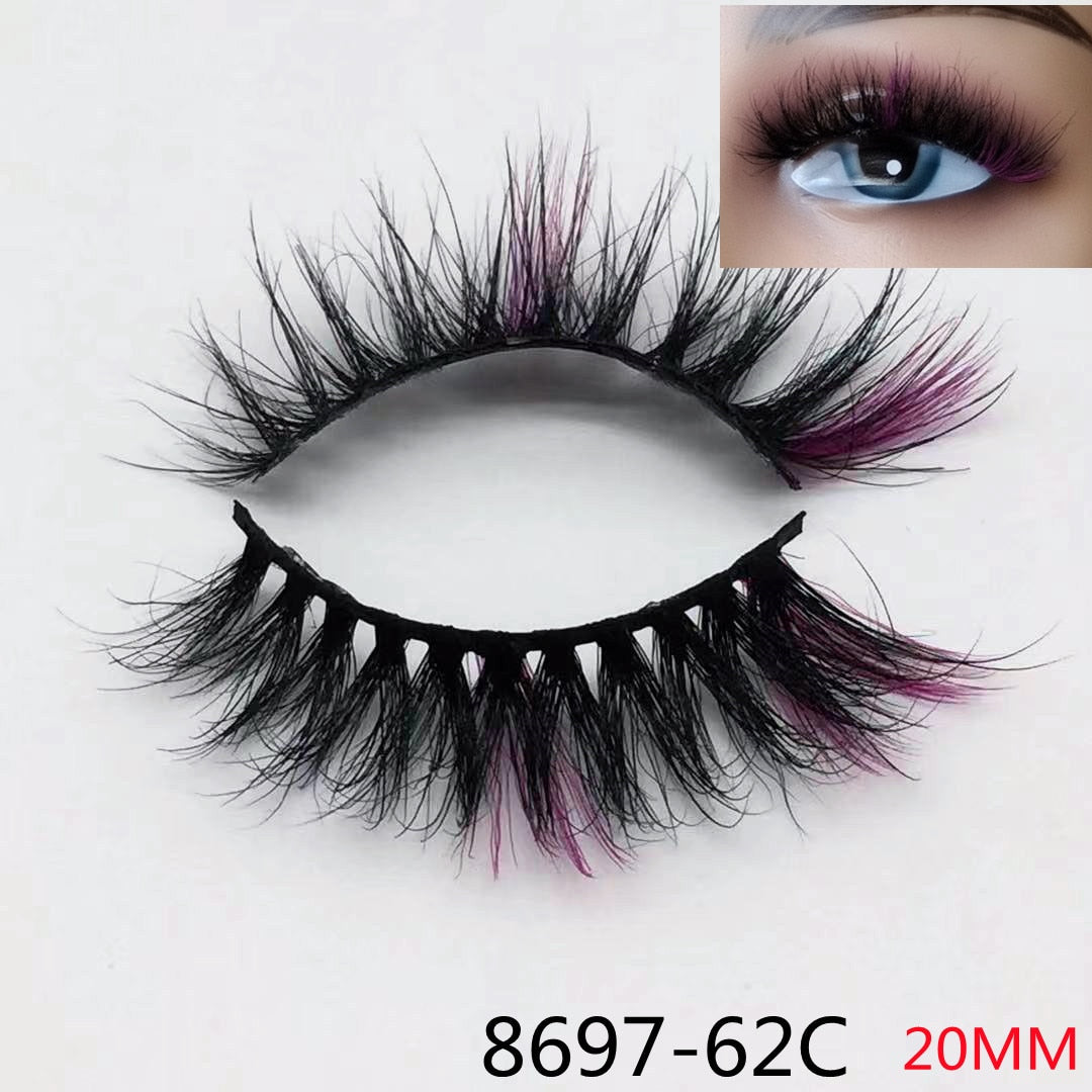 Rainbow Eye Lashes Cruelty Free Silk Lace Colored Eyelashes Dramatic Makeup Beauty Purple/pink/blue Cilias ombre eyelashes