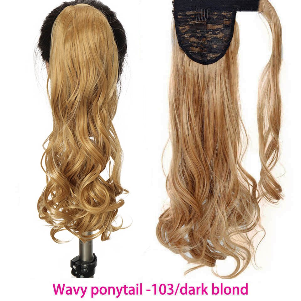 Synthetic Long Straight Wrap Around Clip In Ponytail Hair Extension Heat Resistant Hair Wig