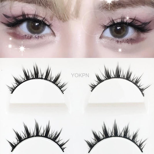 False Eyelashes Pointed Tail Cute Girl Barbie Makeup Without Makeup Fake Eyelashes Fairy Hair Short Cos Lashes