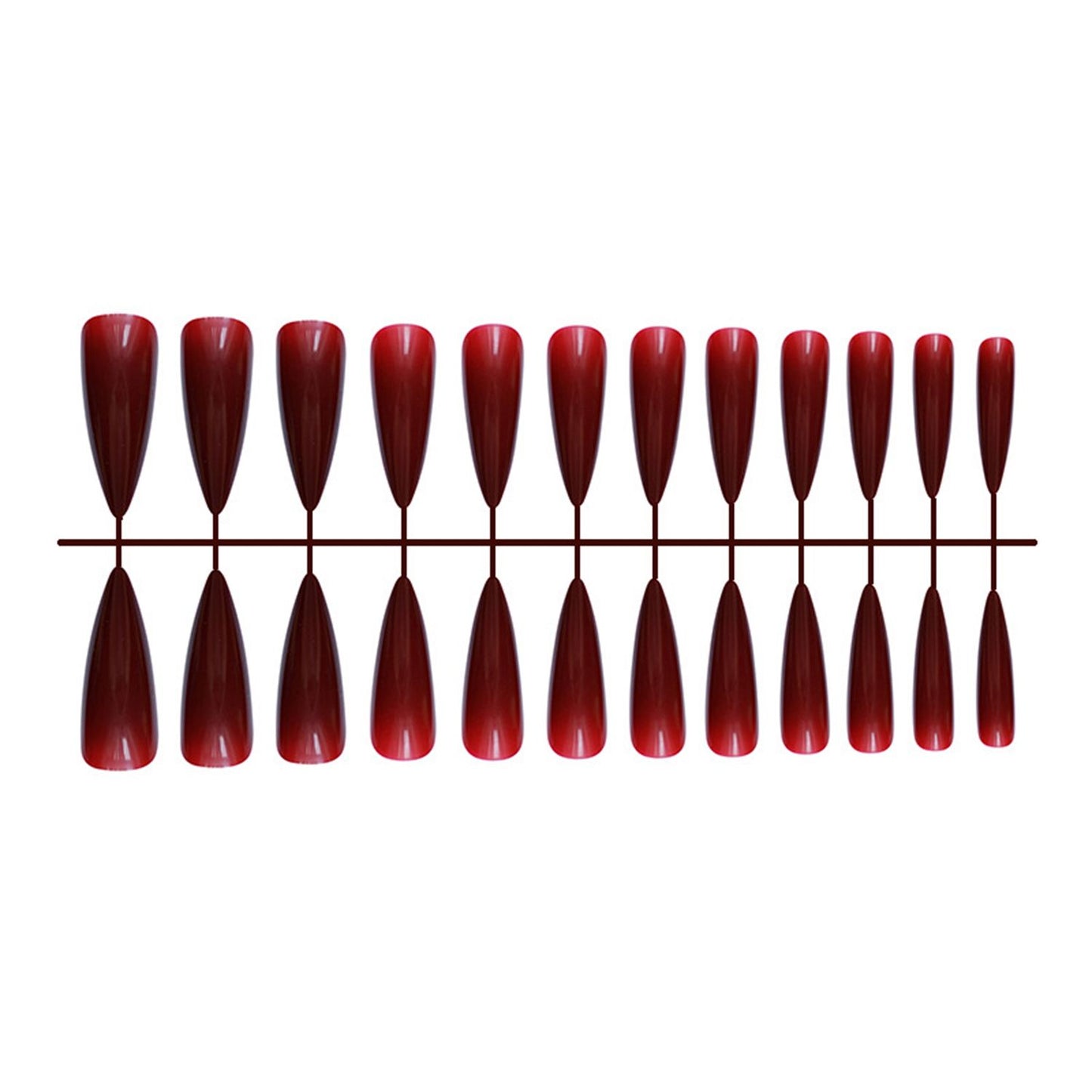 24Pcs/Bag Glossy Long Stiletto False Nails Ballerina Coffin Fake Nails Full Cover Nail Tips Press On Nails