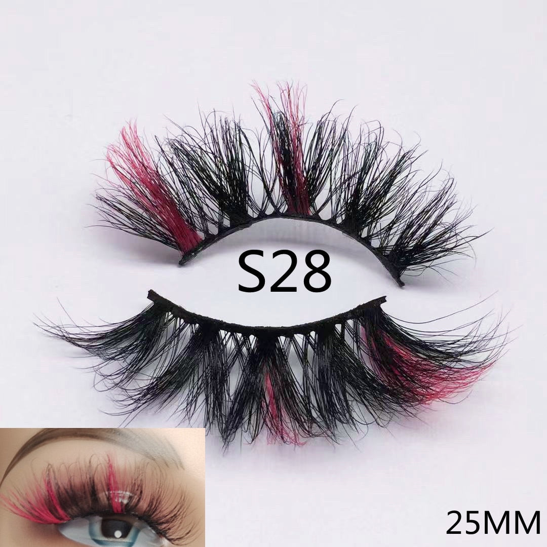3D Mixed Color Mink Lashes Beauty Natural Individual Eyelashes Fluffy Lash Extension mix pink blue dramatic lash