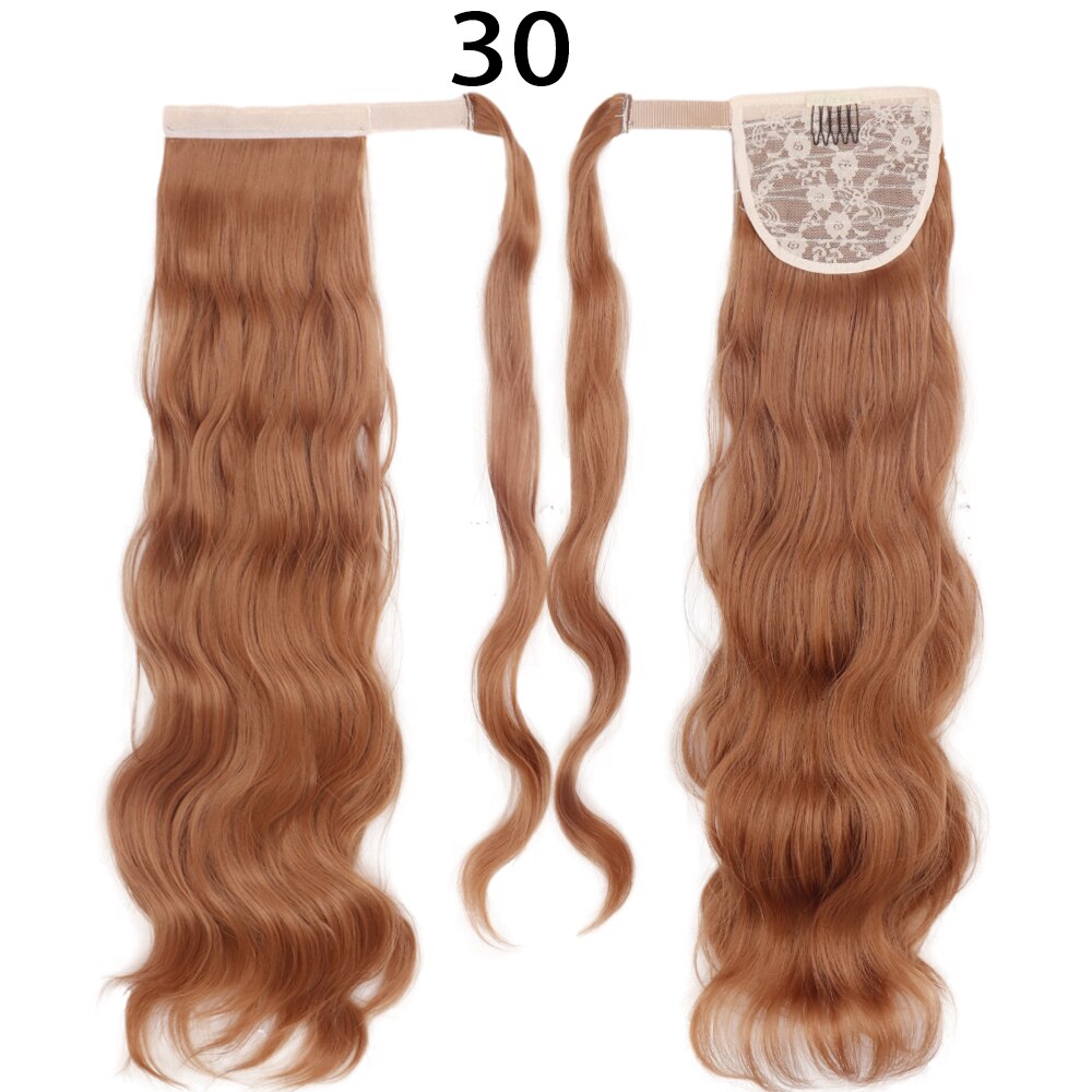 Synthetic Ponytail Extension Long Black Drawstring Wavy Ponytail Hair for Women Body Wavy Ponytail