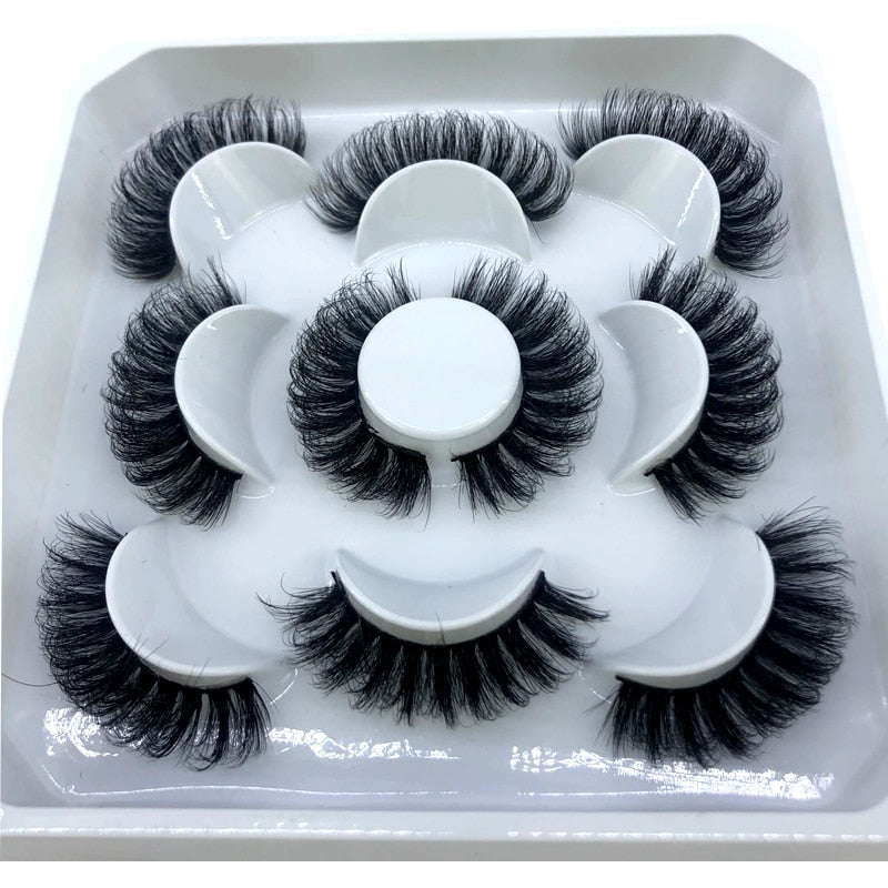 5 pairs 8-25mm natural 3D false eyelashes fake lashes Mink Lashes extension