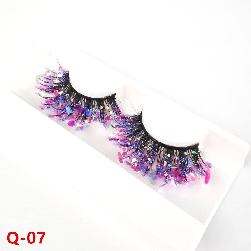 Mink color lashes natural long fluffy individual dramatic colorful false eyelashes