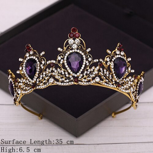 Bridal Crown Golden Wedding Hair Accessories Crystal Rhinestone Bride Wedding Tiaras and Crowns Headpiece Diadema Hair Ornament