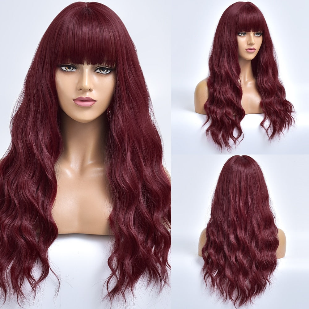 Blonde Body Wave Synthetic Wigs For Women Long Wave White Lolita Cosplay Party Natural Heat Resistant Hair