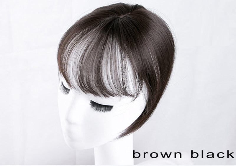 Synthetic Hair Fringe Clip Bangs Straight Fake Hair Piece High Temperature Fiber Wig Bangs Clip on Hair Extension