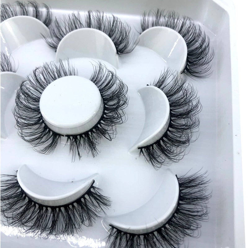 5 pairs 8-25mm natural 3D false eyelashes fake lashes Mink Lashes extension
