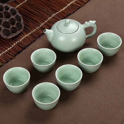 Fish tea set ceramic teapot kettle ceramic tea cup fish chinese kung fu tea set drinkware 1pot+6cups