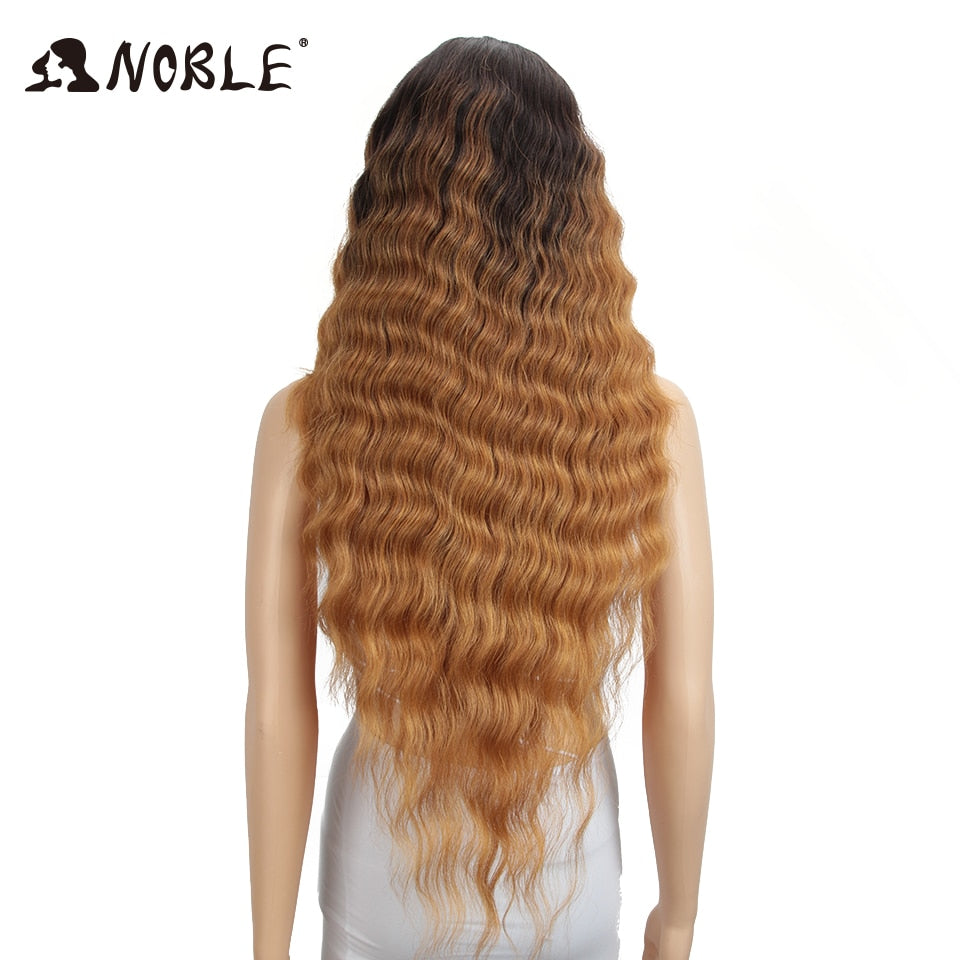 Synthetic Lace Wig 30 Inch Long Wavy Wig Ombre Blonde Wig Synthetic Lace Wigs Cosplay Synthetic Lace Wig