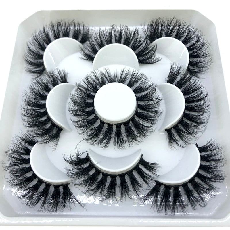5 pairs 8-25mm natural 3D false eyelashes fake lashes Mink Lashes extension