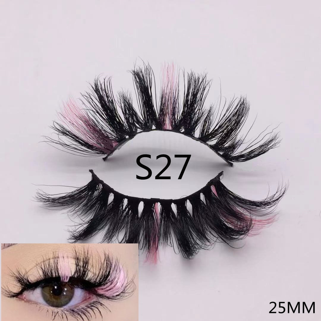 3D Mixed Color Mink Lashes Beauty Natural Individual Eyelashes Fluffy Lash Extension mix pink blue dramatic lash